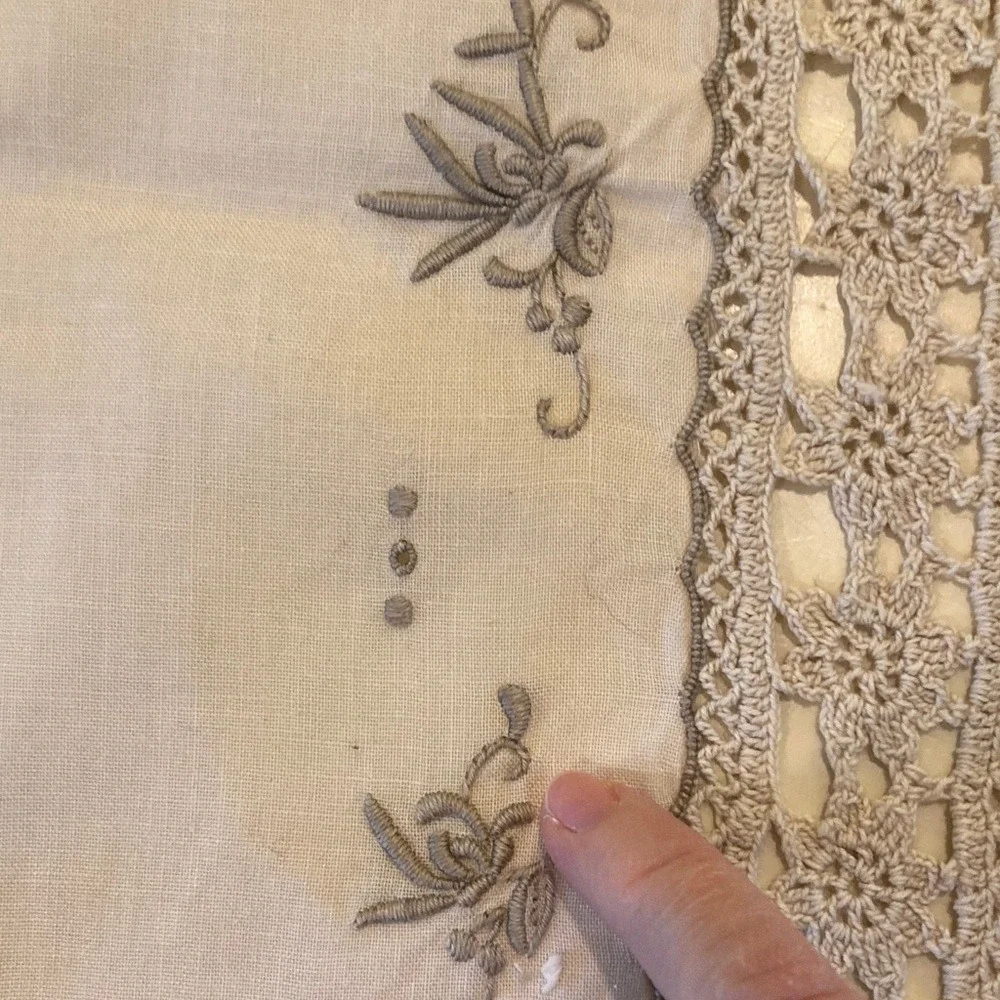 Crochet Round Tablecloth Placemat Napkin‎ Set for 10 Cottagecore French Country